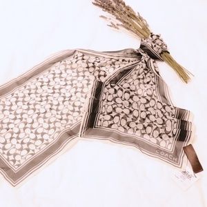 Coach Signature C Silk Scarf, NWT